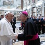 El Papa Francisco durante su encuentro con los seminaristas de Getafe.