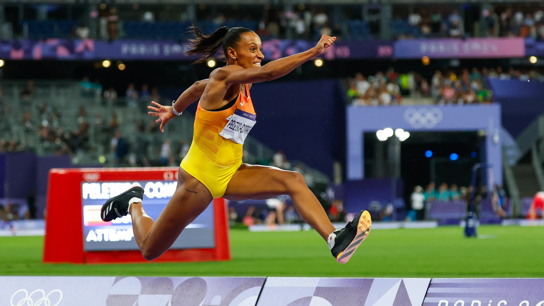 Ana Peleteiro, en plena final de triple