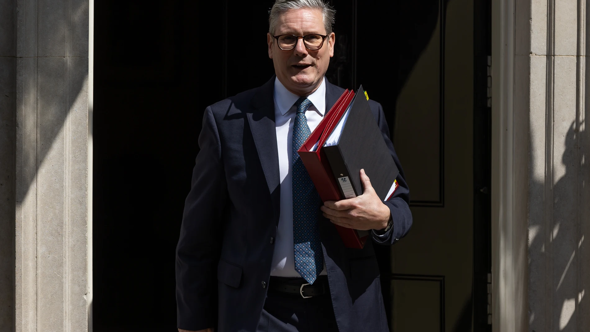 July 24, 2024, London, United Kingdom: Prime Minister Keir Starmer leaves 10 Downing Street for Parliament to take his first Prime Minister's Questions in London. 24/07/2024