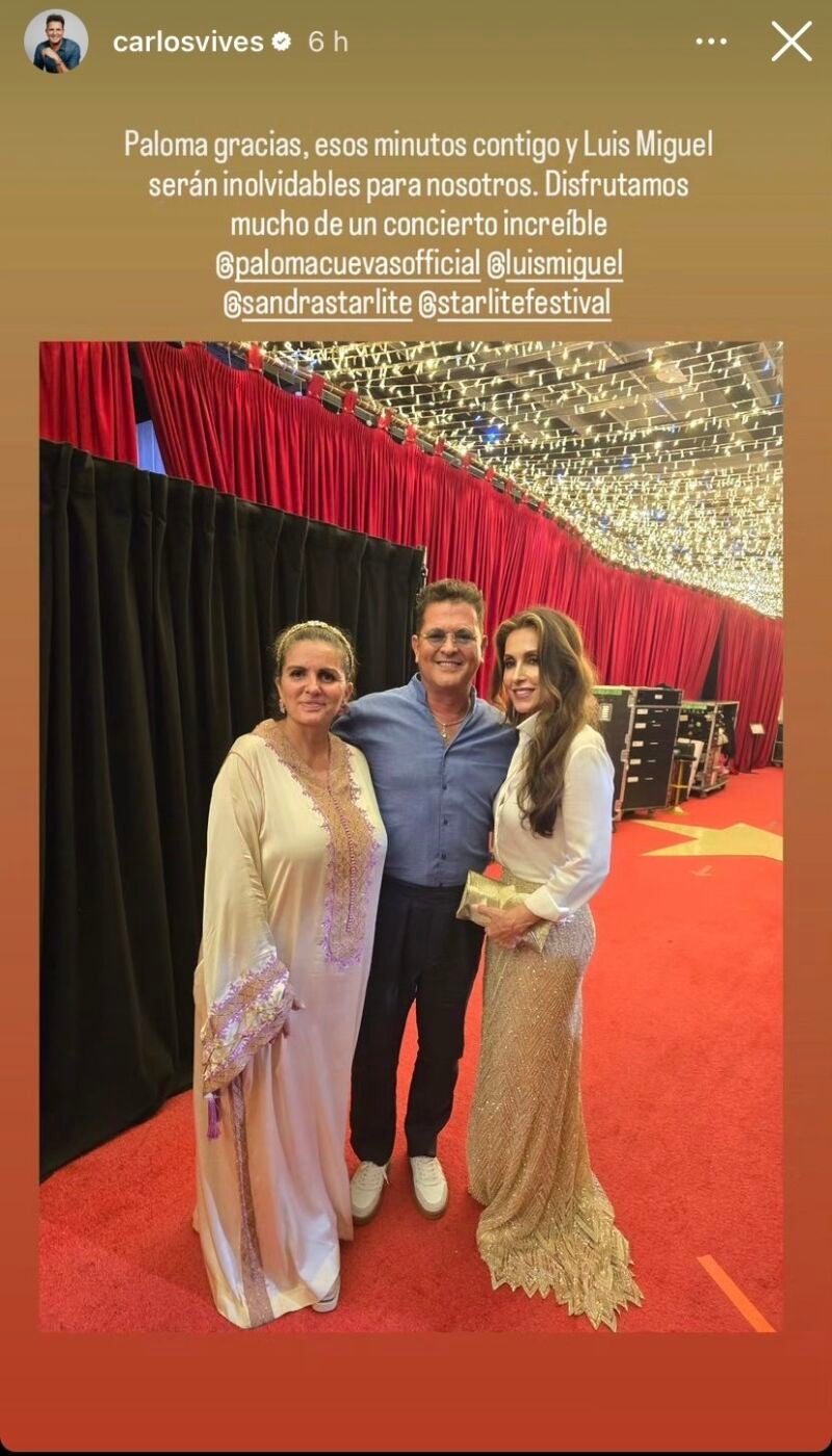 Paloma Cuevas en el concierto de Luis Miguel.