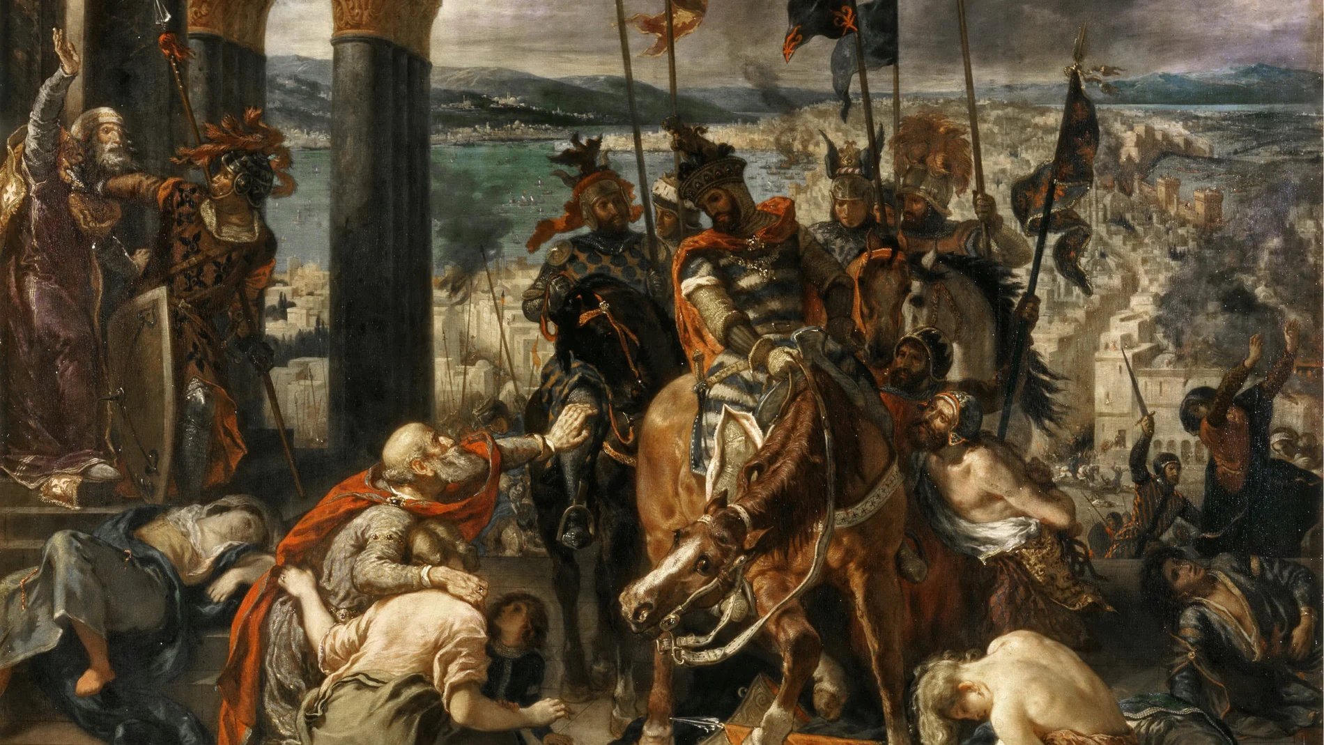 "Entrada de los Cruzados en Constantinopla", pintado por Eugène Delacroix en 1840