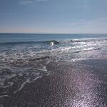 Aguas de la playa de El Saler (antes de abrir compuertas)