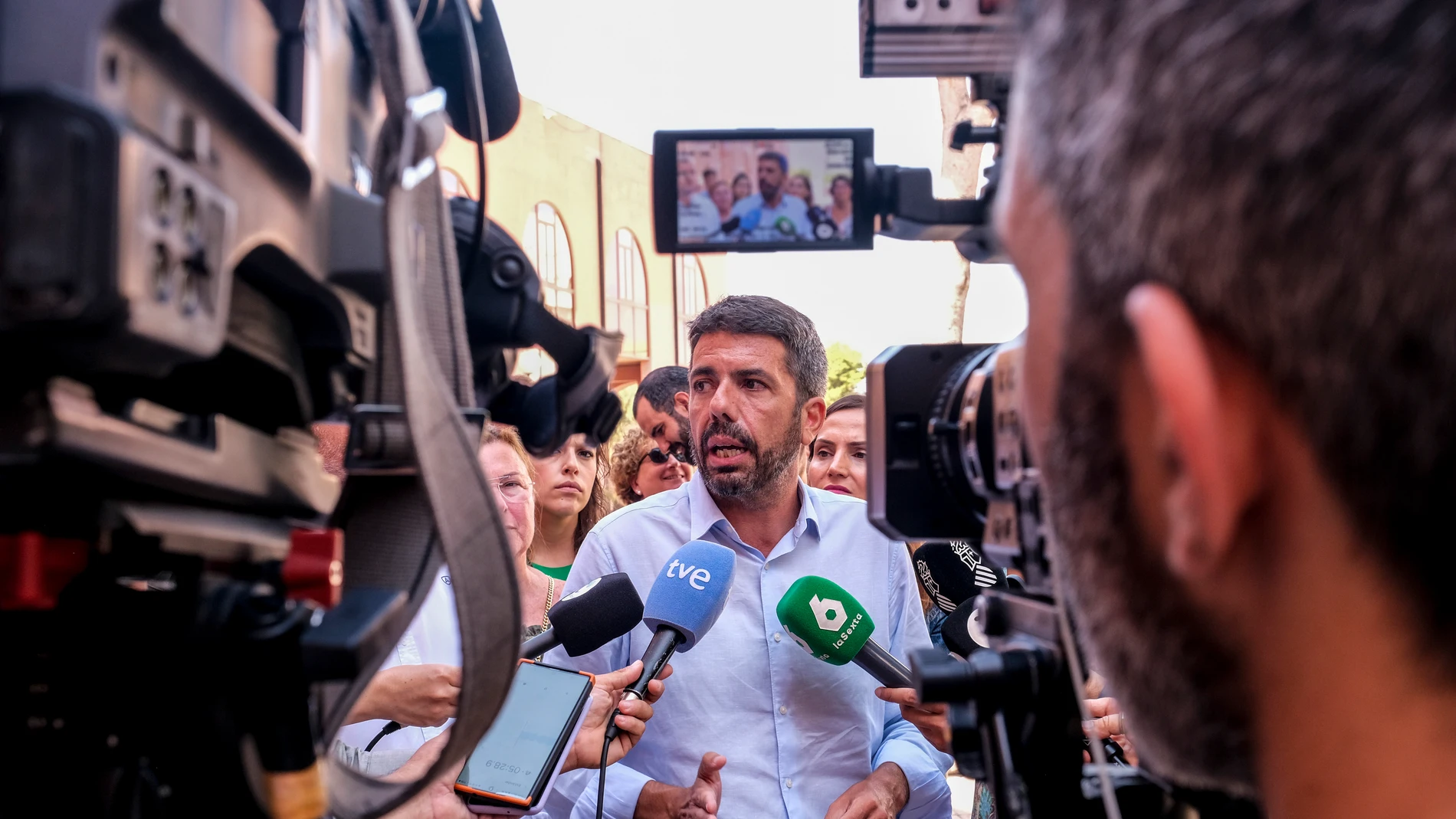 El presidente Mazón, ayer