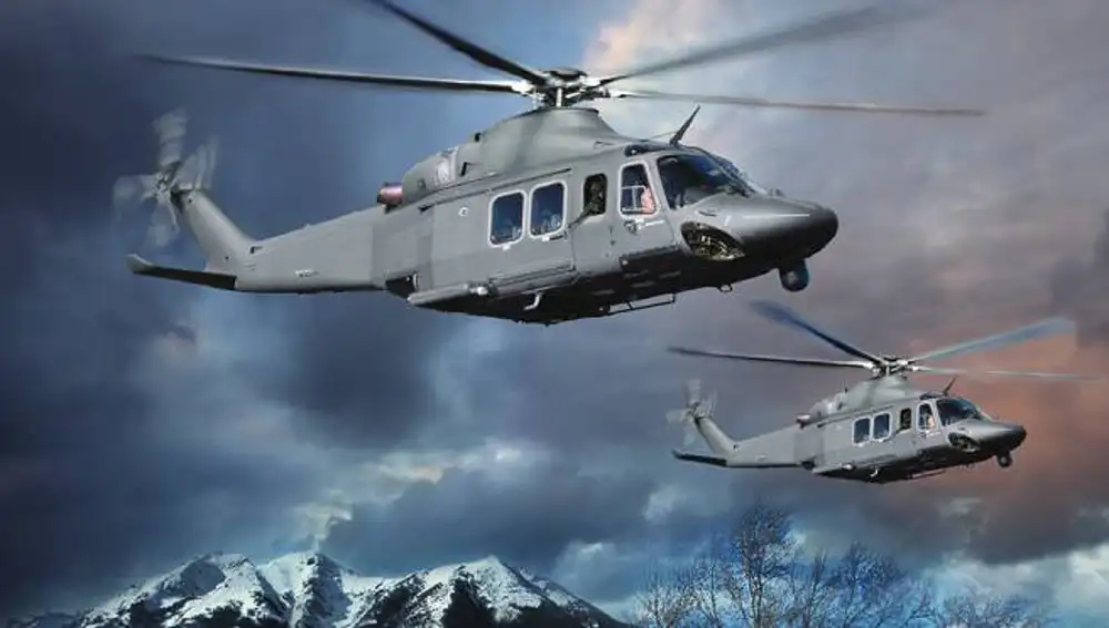 Dos helicópteros Grey Wolf.