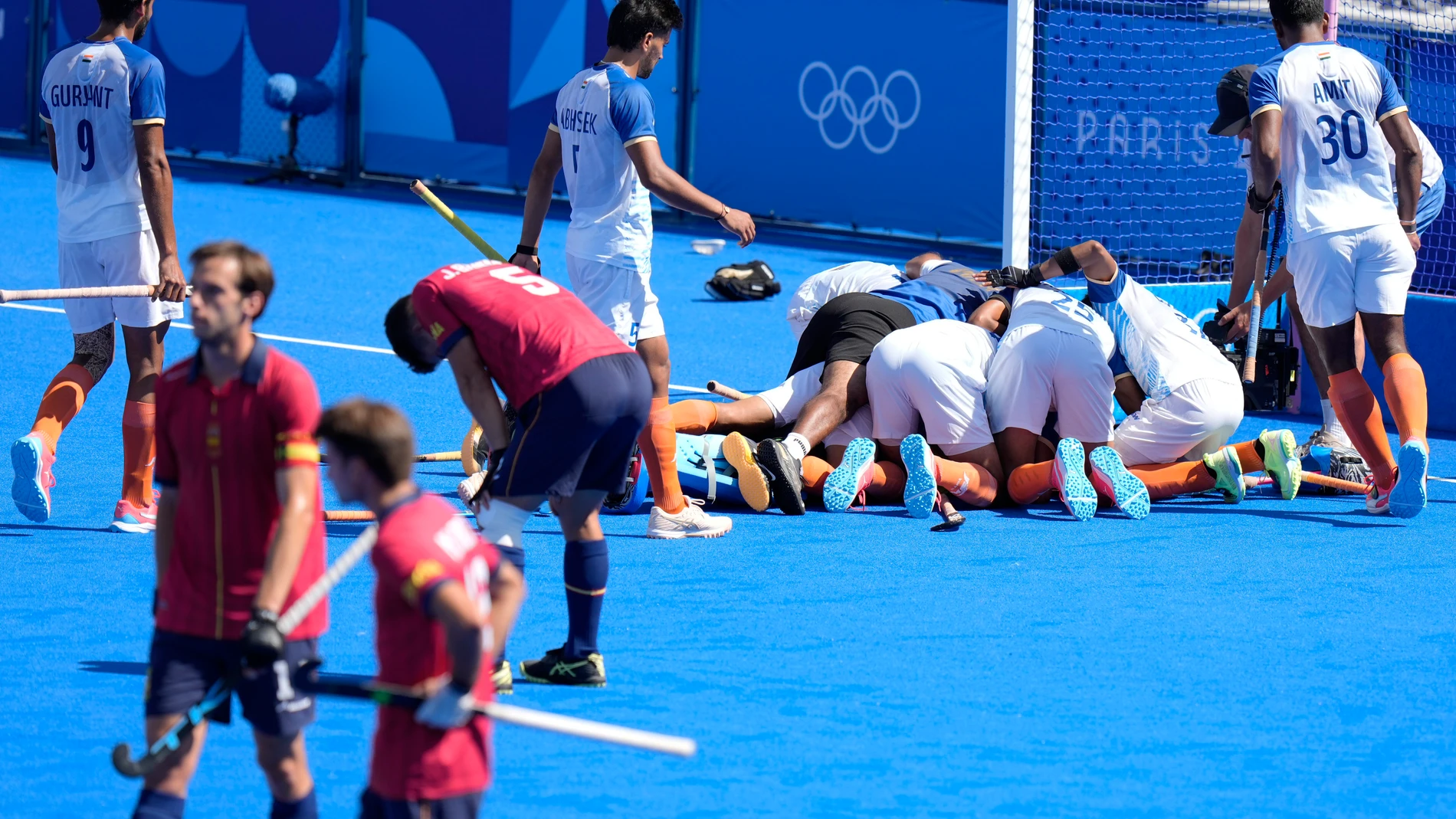 El equipo español, nada más perder la final de consolación ante India