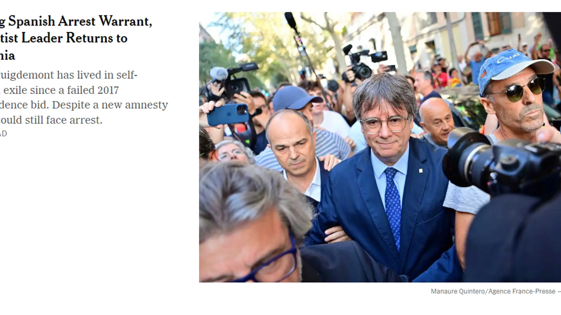 Asi ve la prensa internacional el regreso de Puigdemont: "Desafía la orden de detención"