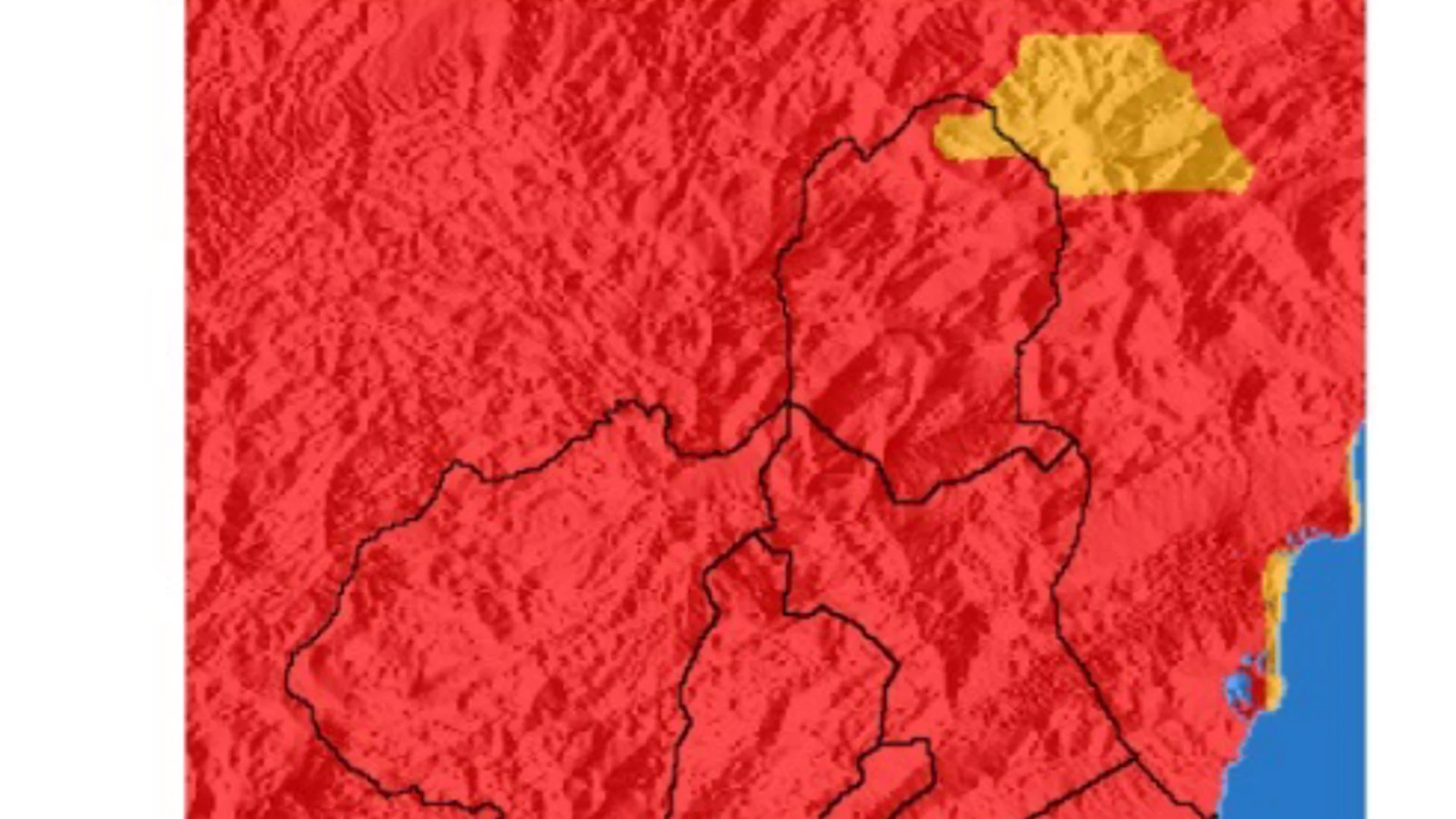 MURCIA.-El riesgo de incendio forestal previsto este viernes es extremo en toda Región