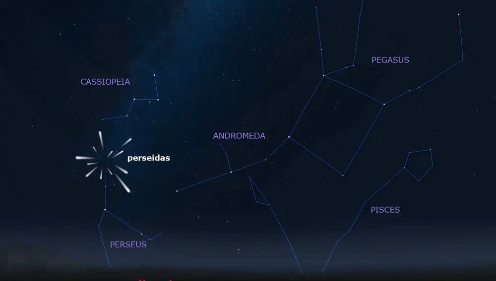El 'radiante' de las perseidas.