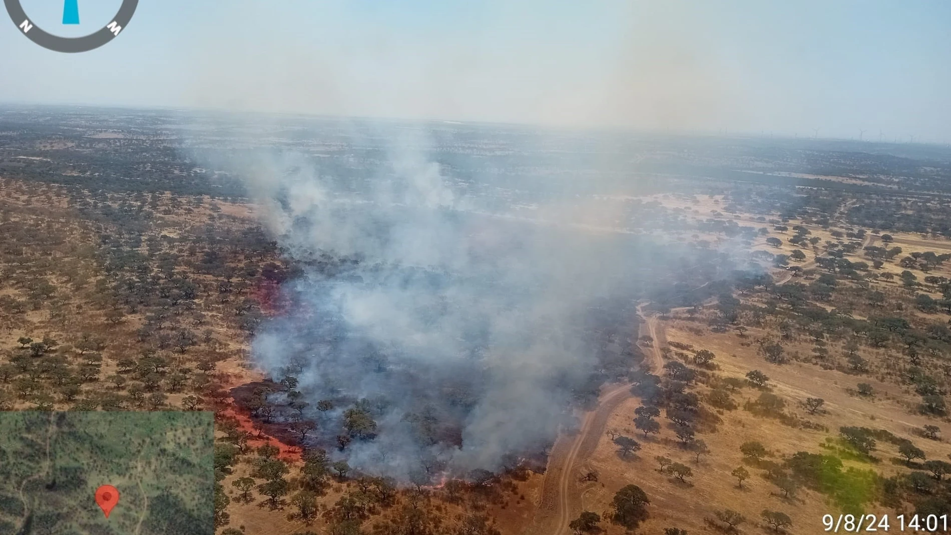 Incendio en Villanueva de los Castillejos (Huelva)