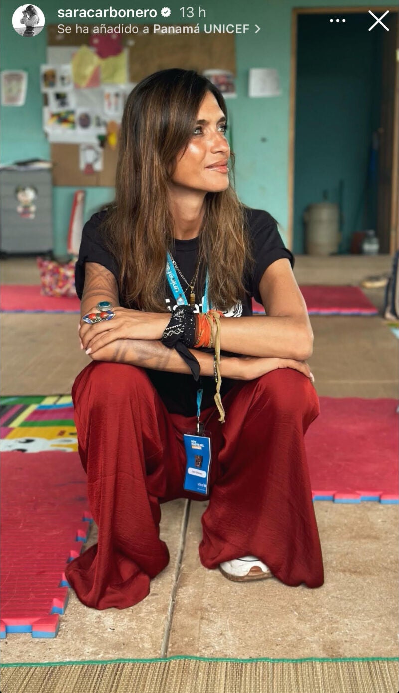 Sara Carbonero en su viaje solidario.