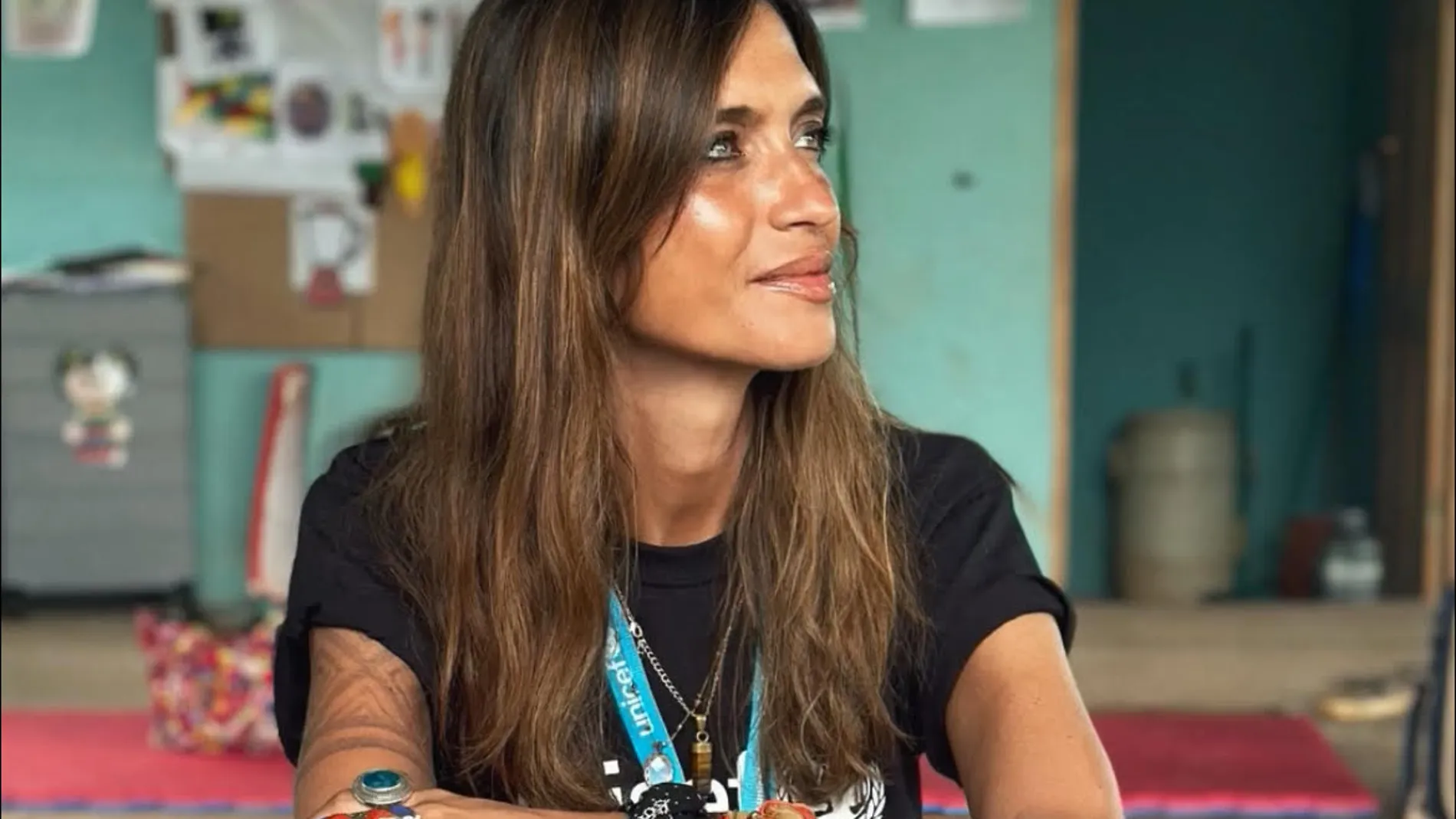 Sara Carbonero en su viaje solidario.