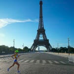La sueca Carolina Wikstrom, en plena maratón femenina