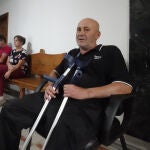 José Antonio Marqués, vecino de la localidad de Fabero (León),, que ha iniciado un encierro en el Ayuntamiento faberense