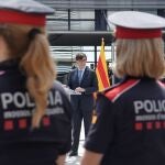 El presidente de la Generalitat, Salvador Illa, en su visita al Complex Central de los Mossos d'Esquadra en Egara, Sabadell (Barcelona) a 14 de agosto de 2024