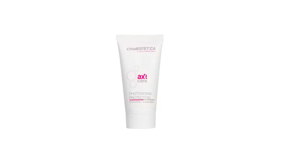 Crema de alta protección solar con FPS 50 'aXt Care' de Virtudestetica para el fotoenvejecimiento.