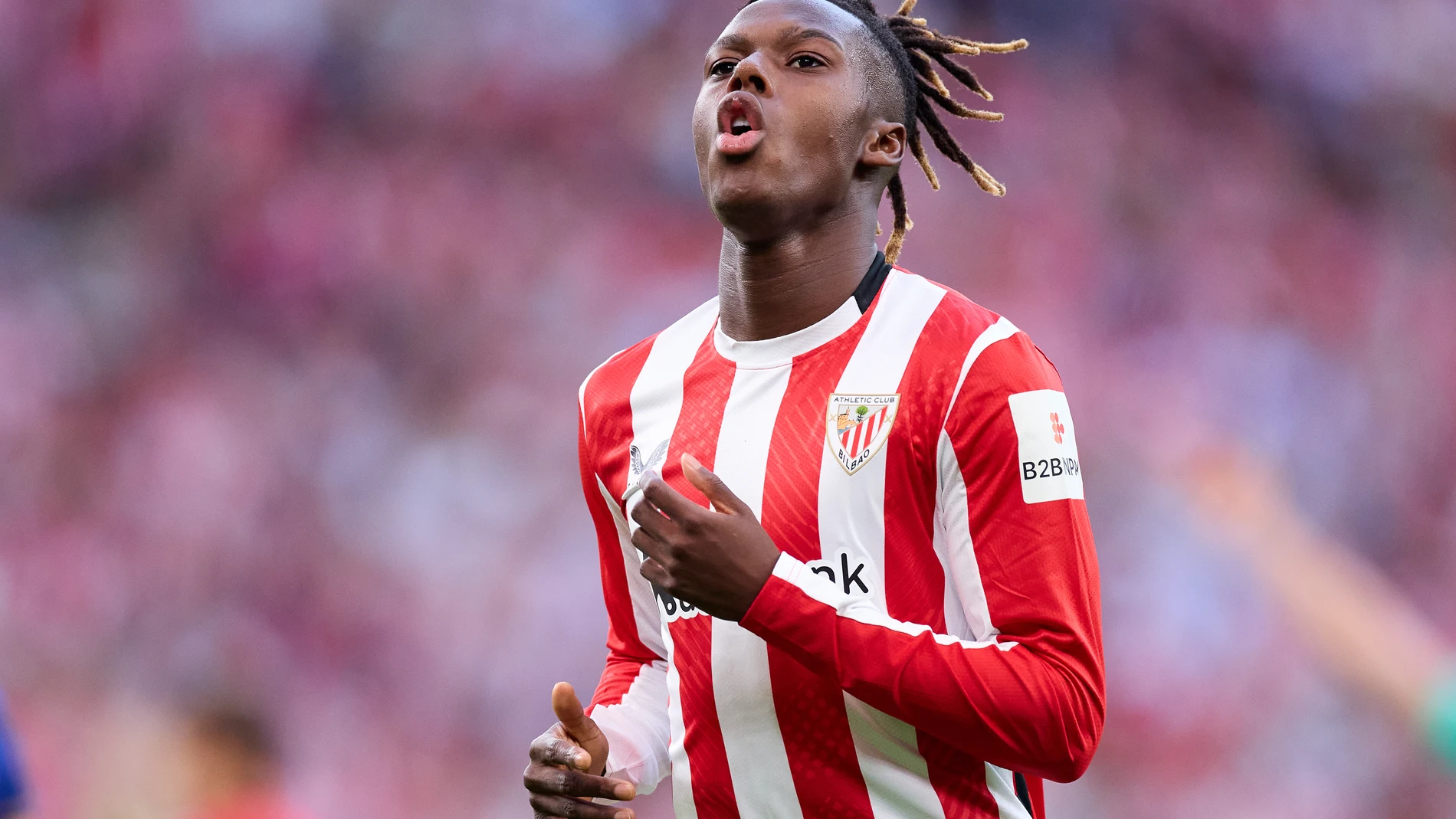 Nico Williams no fue titular y saltó al campo en la segunda parte