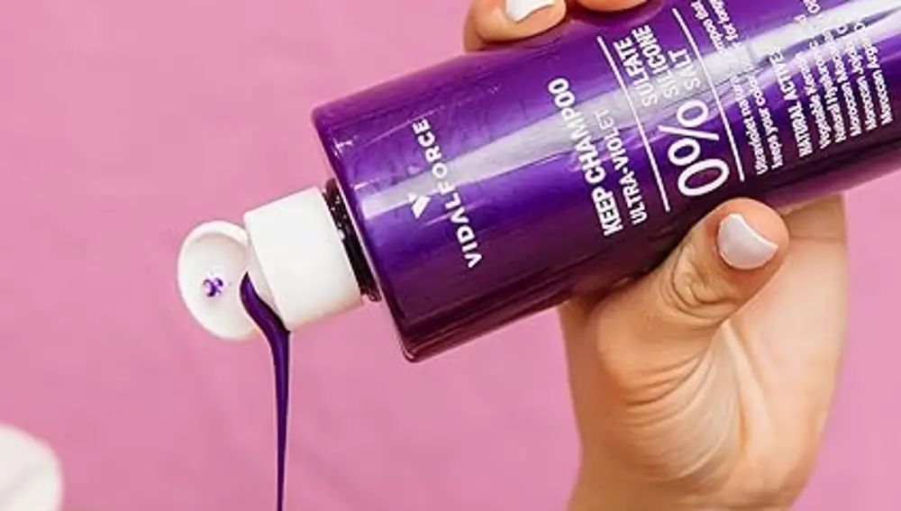 Champú morado para canas Vidalforce.