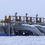 The gas pumping station at Sudzhe, Russia.