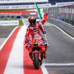 Pecco Bagnaia celebra su tercera victoria consecutiva en el Red Bull Ring