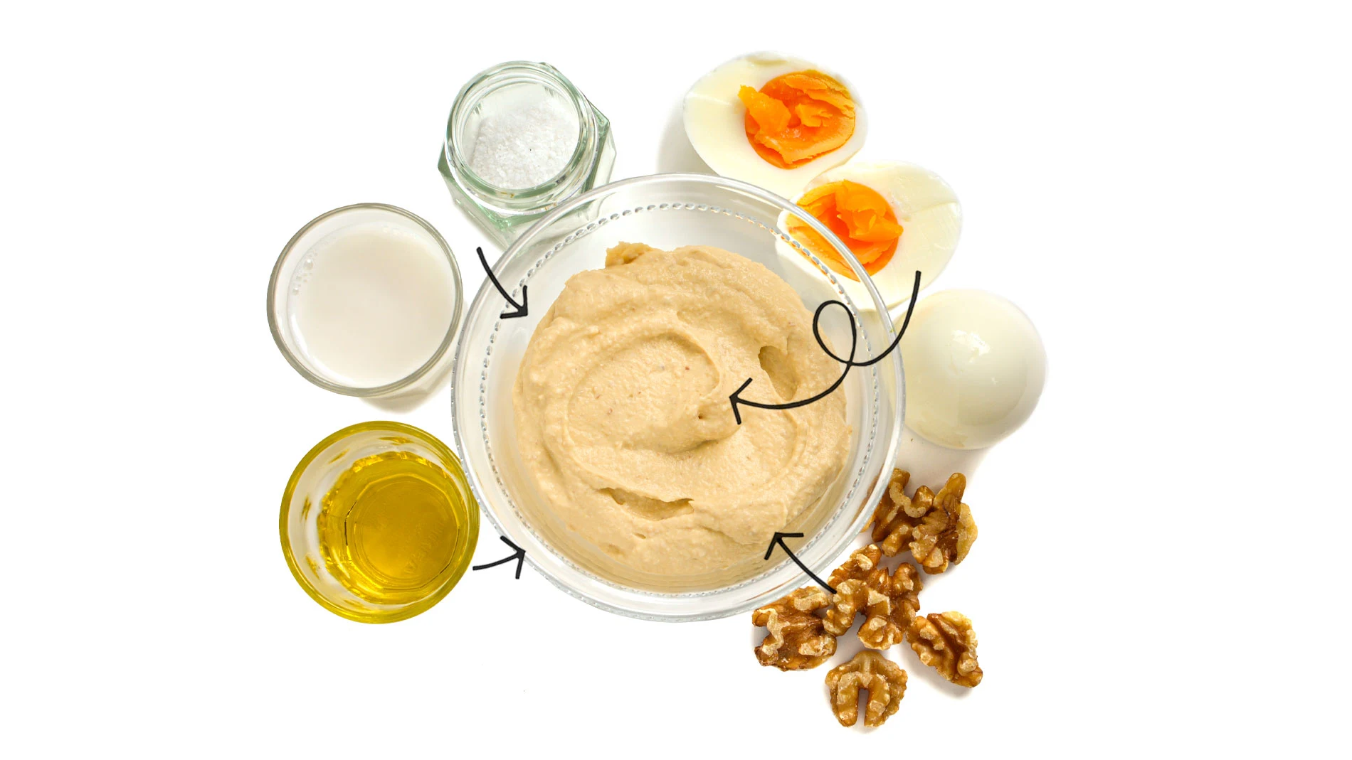 Ingredientes para preparar mayonesa sin huevo crudo