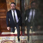 El líder de Vox, Santiago Abascal, en un pleno del Congreso. 