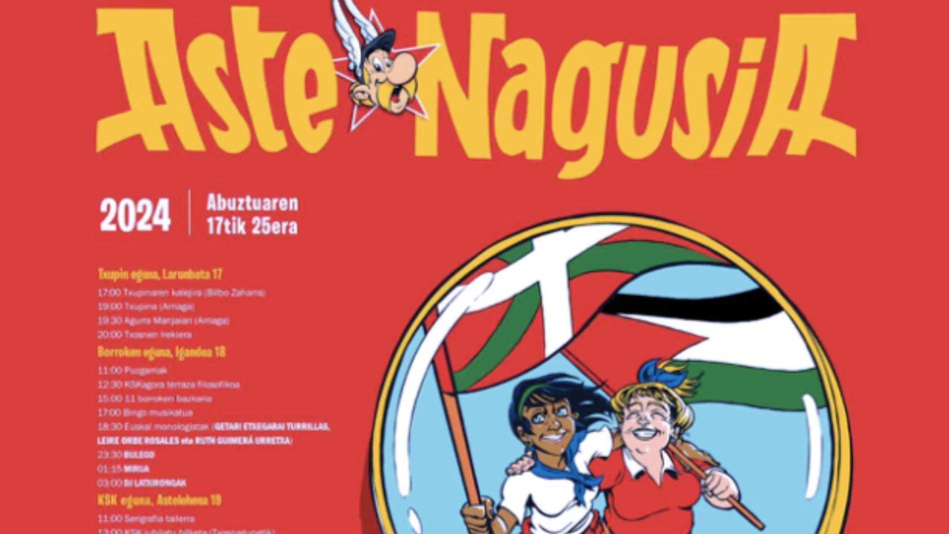Cartel de la caseta que organiza el almuerzo proetarra