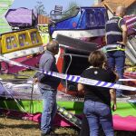 La atracción, precintada, después de la tragedia. 