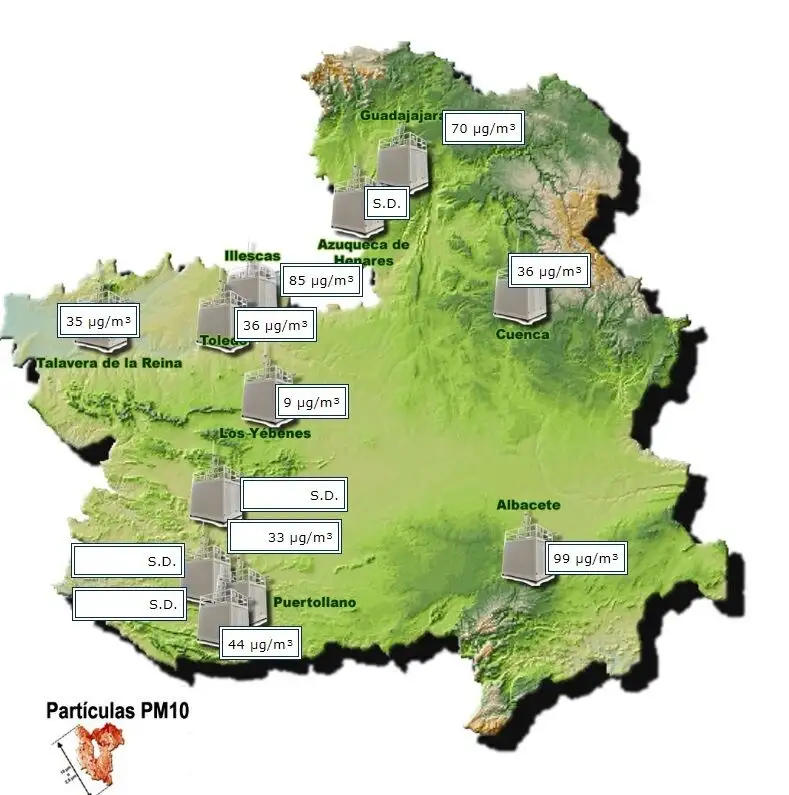 El Gobierno de C-LM traslada recomendaciones en próximos días ante altos niveles de PM10 por masas de aire sahariano