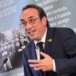 El presidente del Parlament, Josep Rull, durante la clausura de la Universitat Catalana d'Estiu (UCE)