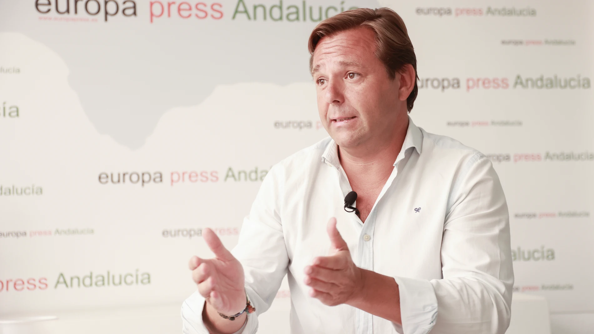 El secretario general del PP de Andalucía, Antonio Repullo, durante la entrevista concedida a Europa Press. A 22 de agosto de 2024, en Sevilla (Andalucía, España).23 AGOSTO 2024Rocío Ruz / Europa Press22/08/2024