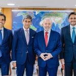 El presidente de Telefónica, José María Álvarez-Pallete, durante su encuentro con el presidente de Brasil, Luiz Inácio Lula da Silva