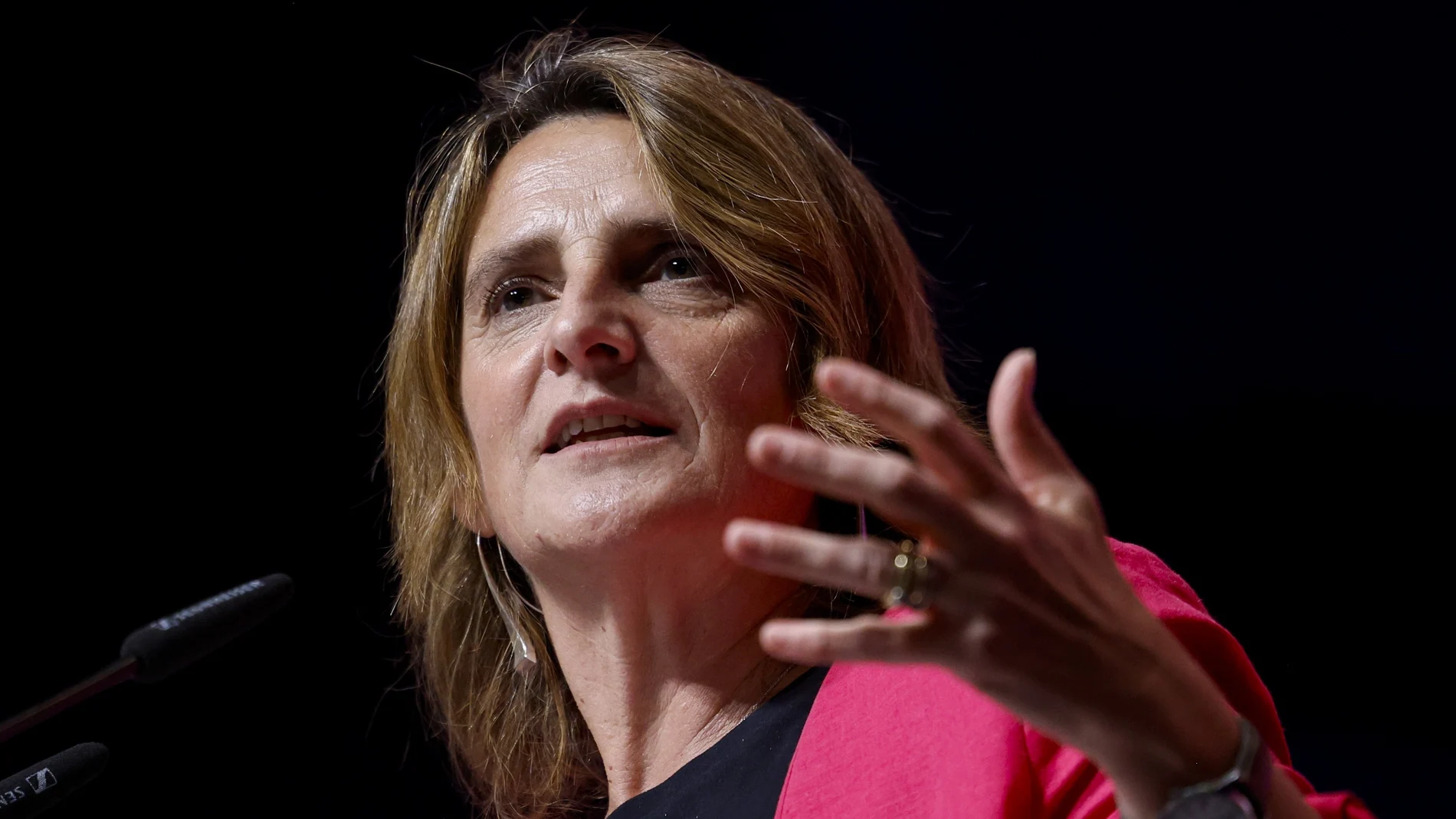 La cabeza de lista del PSOE en las elecciones europeas, la vicepresidenta tercera y ministra para la Transición Ecológica y el Reto Demográfico, Teresa Ribera