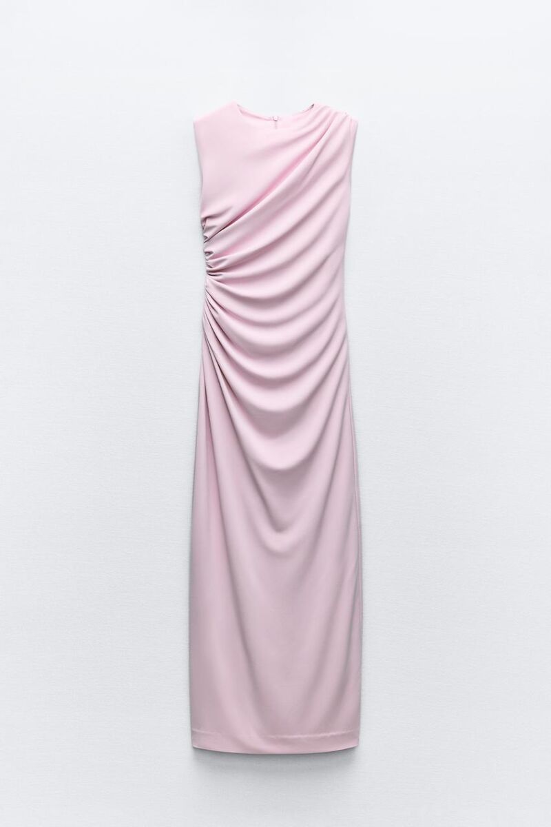 Vestido midi drapeado