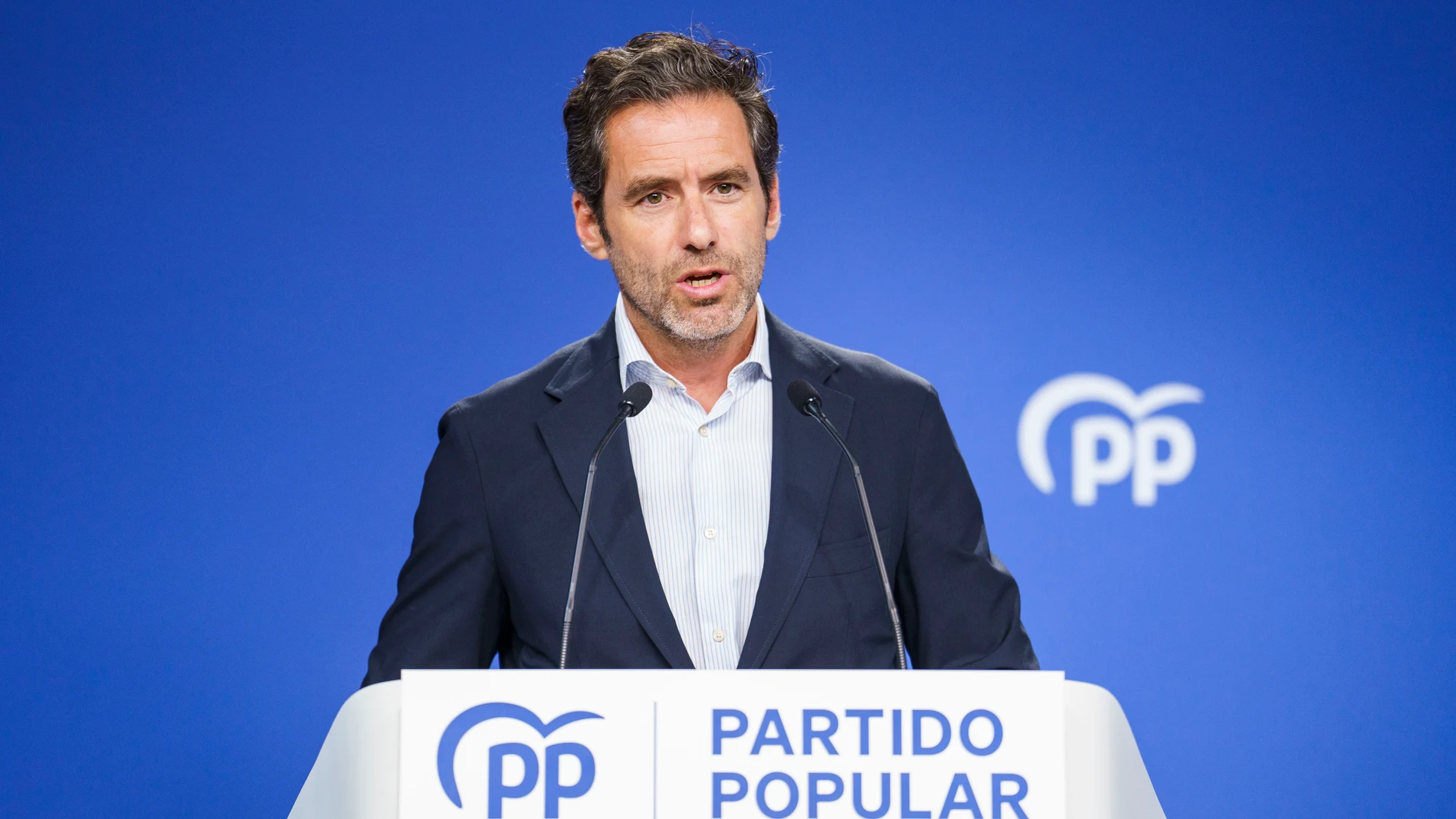 Borja Semper en la Rueda de prensa posterior a la reunión del Comité de Dirección del Partido Popular