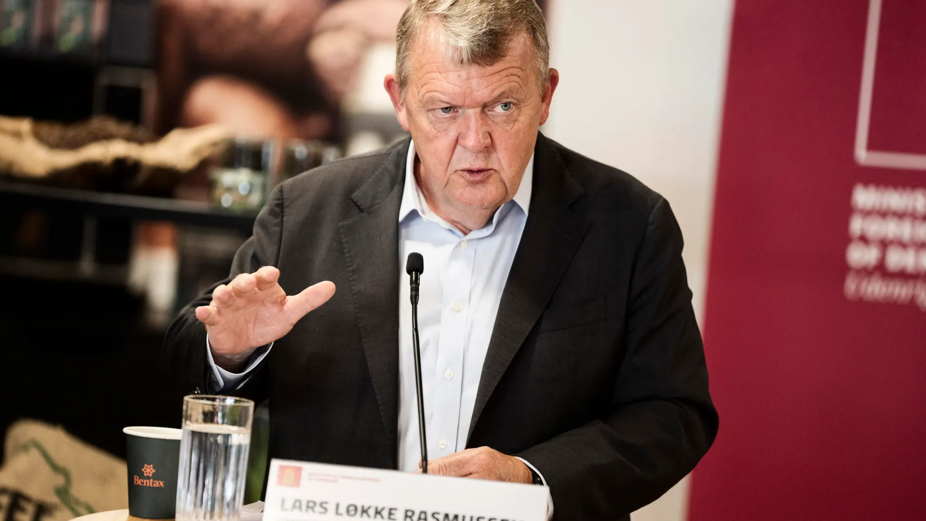 Broendby (Denmark), 26/08/2024.- Danish Foreign Minister Lars Loekke Rasmussen speaks during a press conference to launch a new strategy for strengthened Danish engagement in Africa, in Broendby, Denmark, 26 August 2024. Equal partnerships with African countries is a central focus of the new strategy launched by the minister for foreign affairs and minister for development cooperation and global climate policy. (Dinamarca) EFE/EPA/THOMAS TRAASDAHL DENMARK OUT