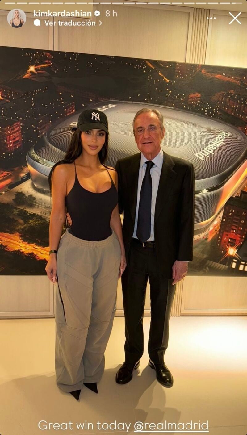 Kim Kardashian con Florentino Pérez.