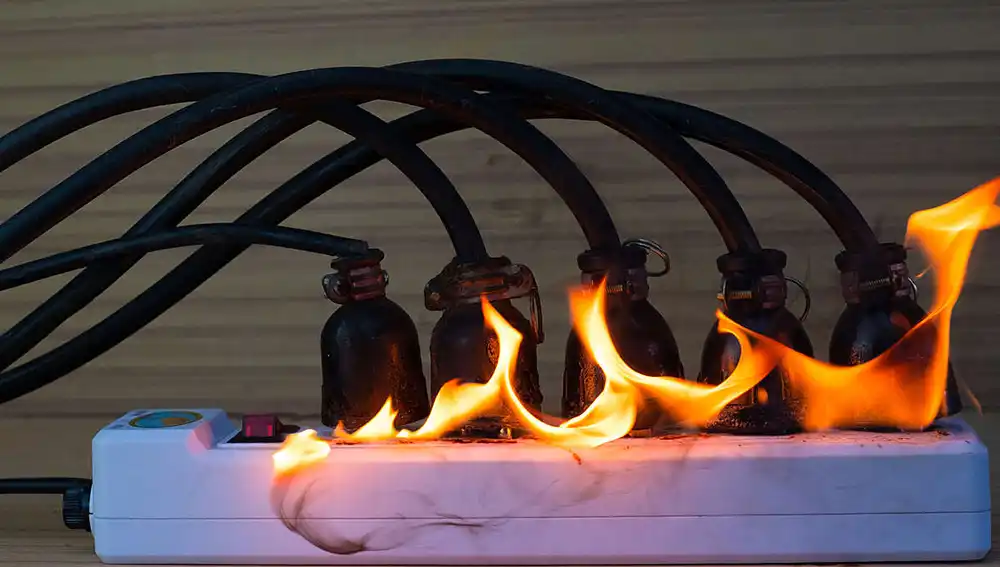Enchufes ardiendo.