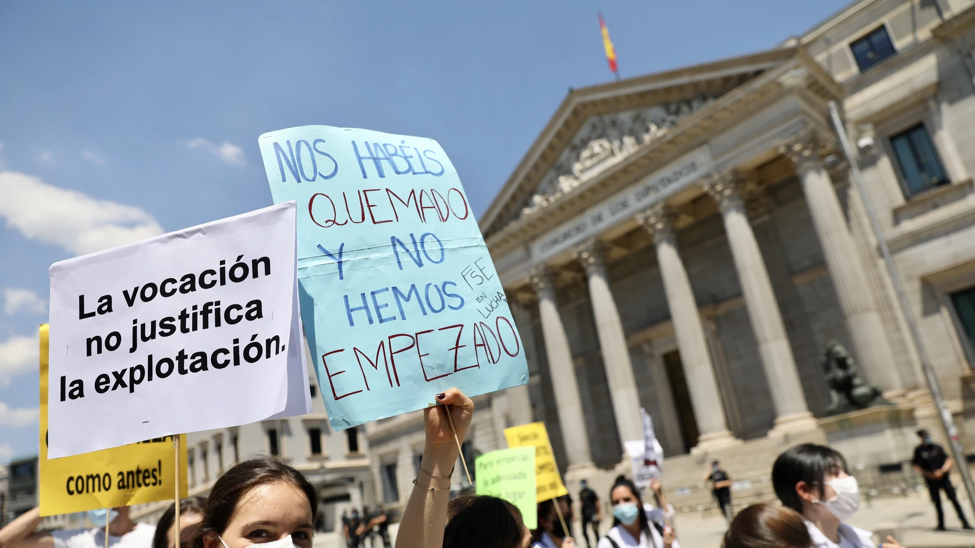 Manifestación de sanitarios contra el sistema impuesto por el ministerio para elegir las plazas de formación sanitaria especializada.