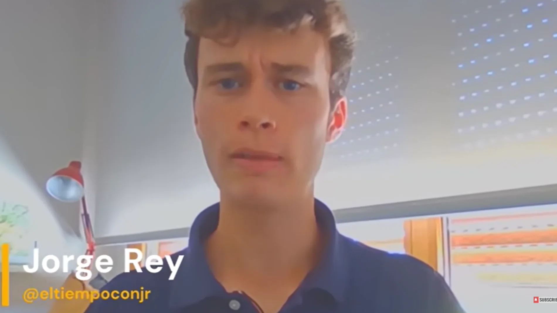 Jorge Rey, el joven aficionado a la meteorología, en su última predicción.