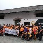 Jóvenes con autismo inician en Sarria el Camino de Santiago con apoyo de la Guardia Civil, en el proyecto 'Caminautismo'