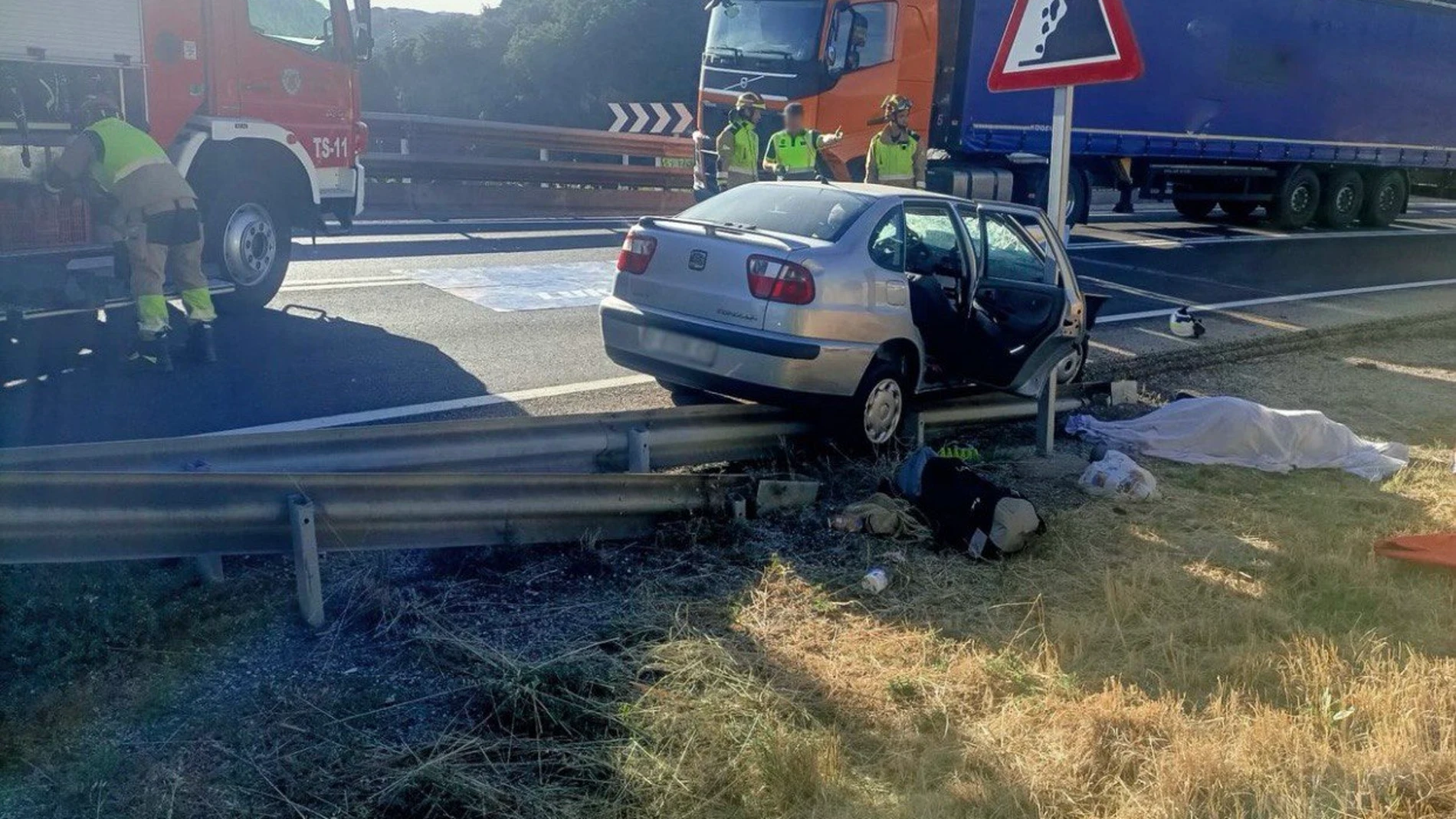 Coche en el que viajaban las dos mujeres de Avilés