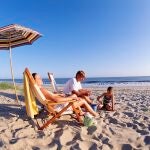 Una familia en la playa
