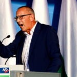 Joerg Urban, candidato de Alternativa para Alemania en Sajonia, en un acto de campaña en Dresde