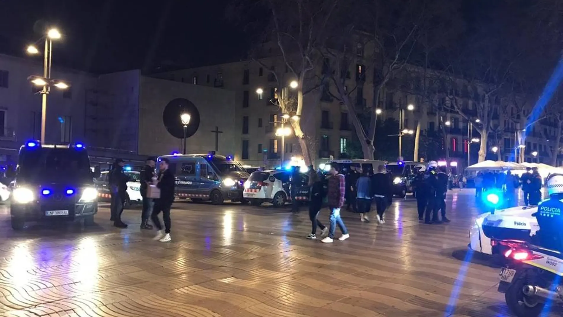 Despliegue policial en Las Ramblas de Barcelona