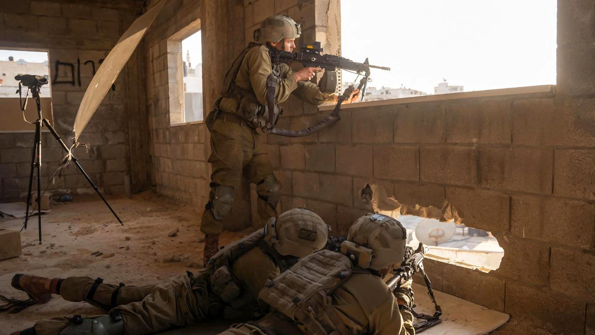 This handout picture released by the Israeli army on August 30, 2024 reportedly shows Israeli soldiers operating in Jenin in the occupied West Bank.