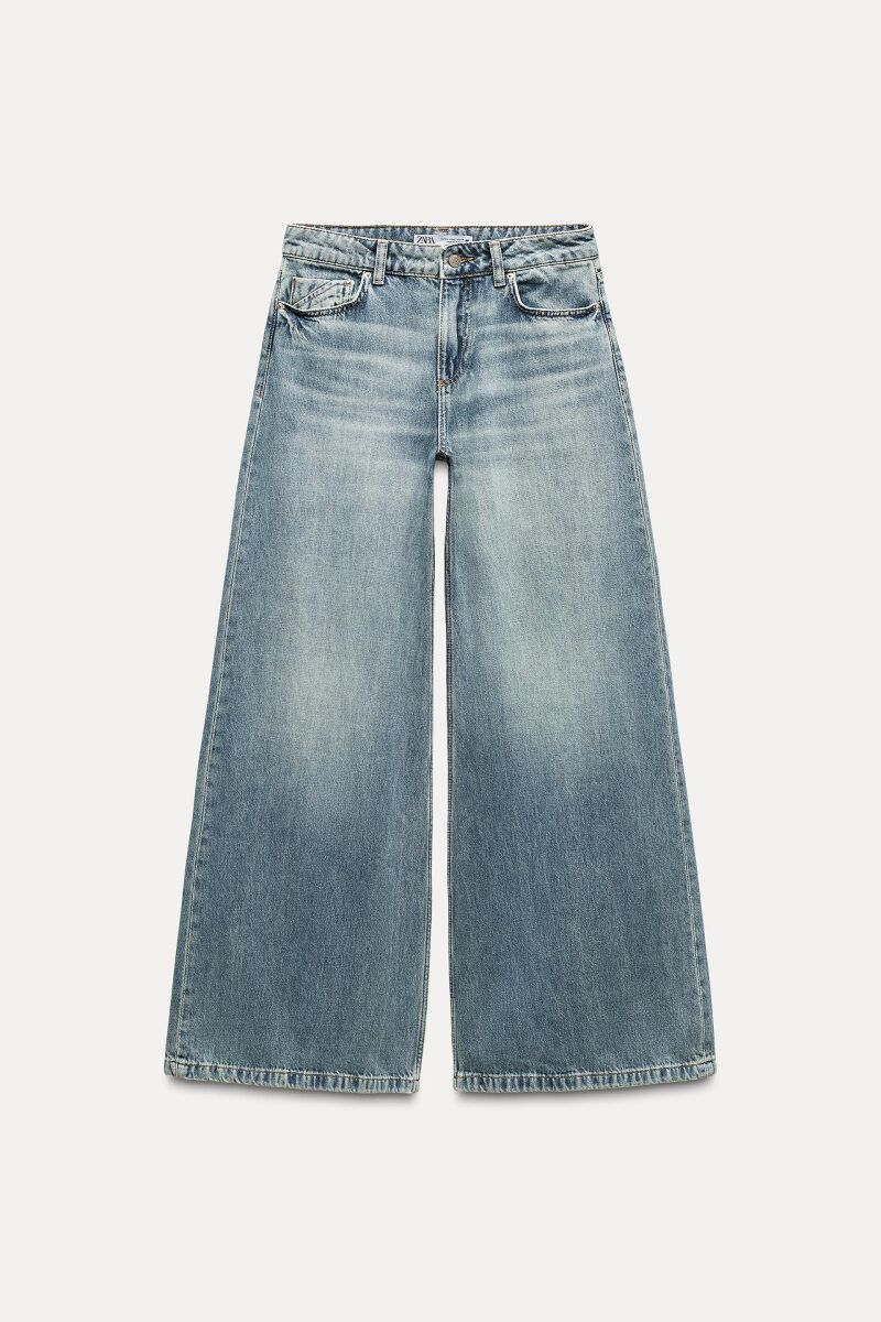 Jeans de tiro bajo palazzo 