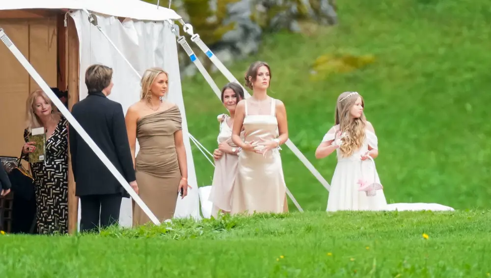 Guests arrive for the wedding of Norwegian Princess Martha Louise and Durek Verrett