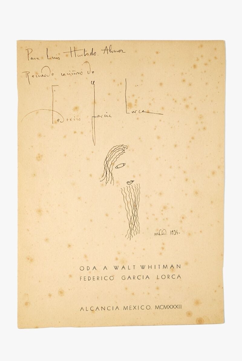 El libro dedicado por Lorca a Hurtado