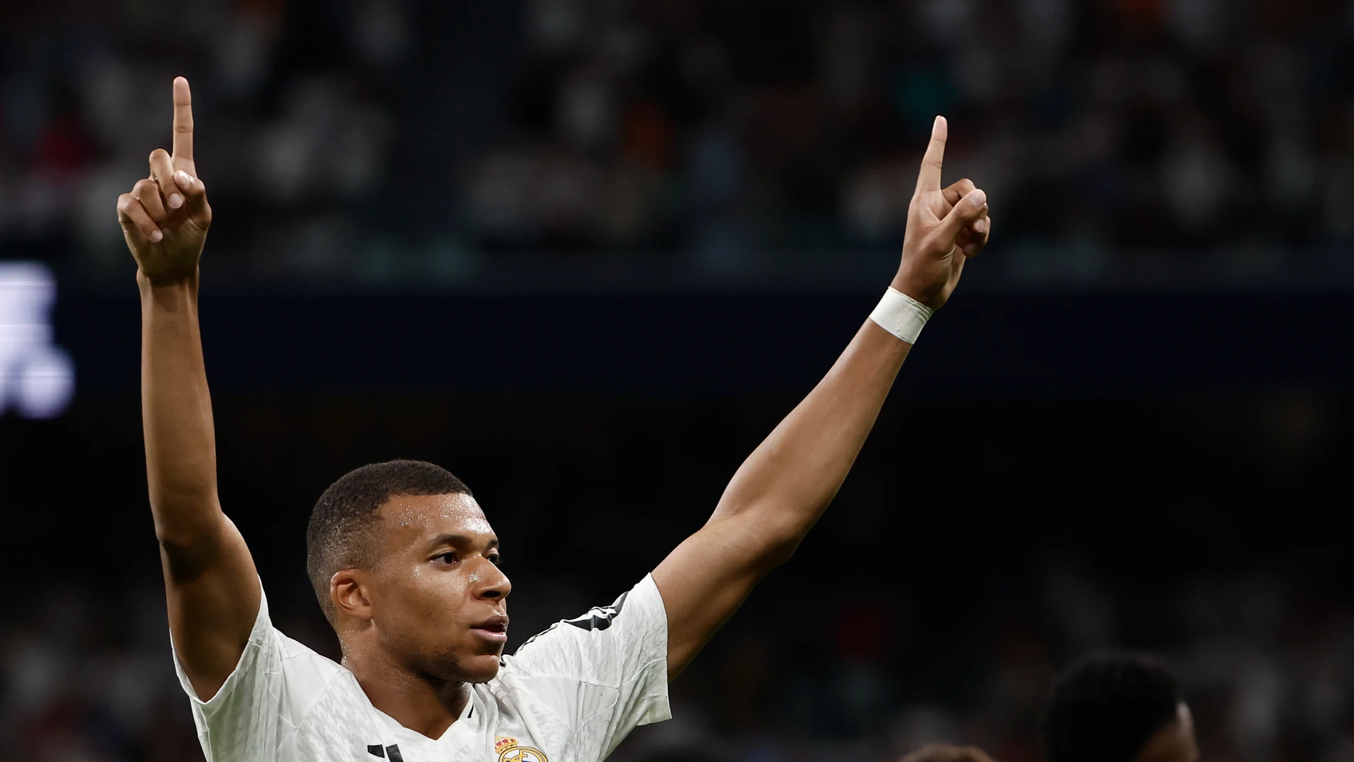 Mbappé festejando el segundo gol del Real Madrid
