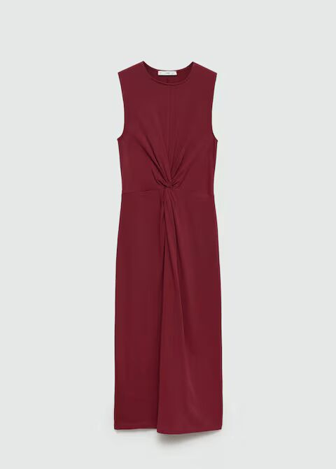 Vestido midi detalle drapeado